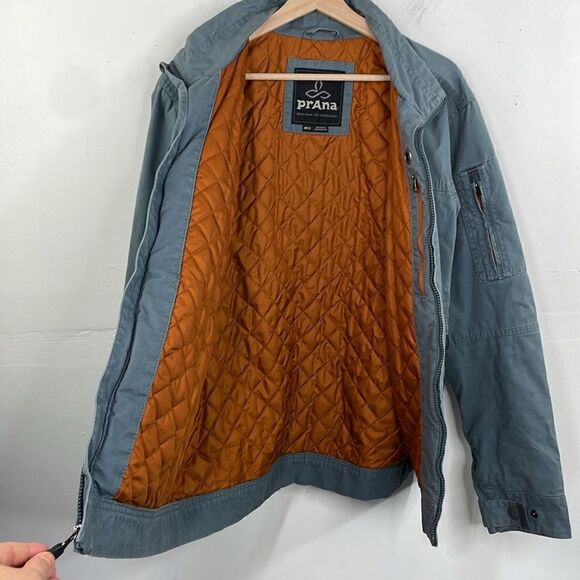 Prana Jacket Men's Small Bronson Quilted Lined Full Zip Blue size Medium - Picture 9 of 15
